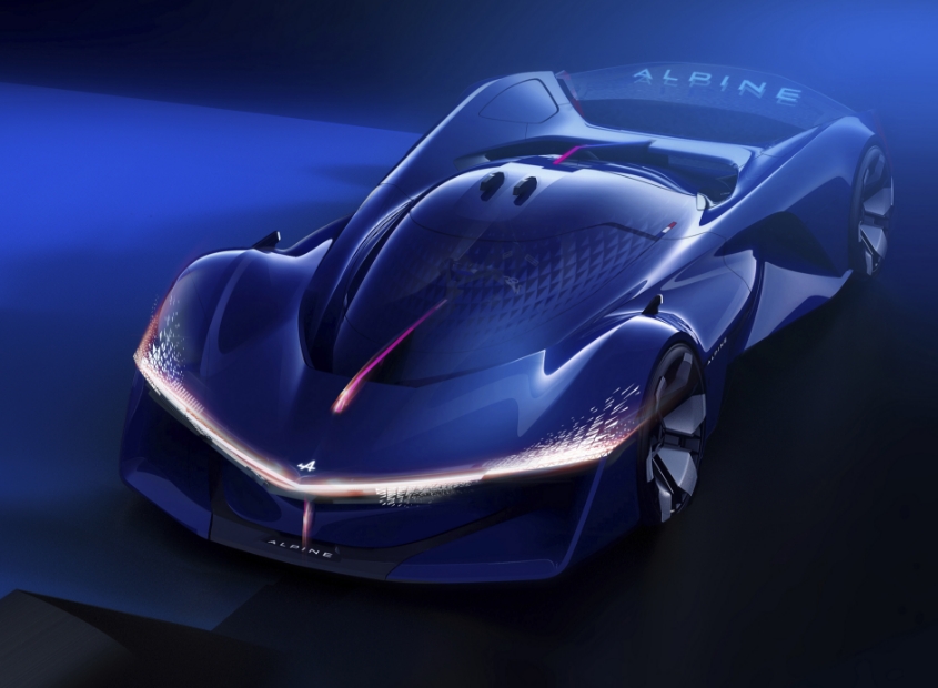 Front on view of the Apline glow concept car